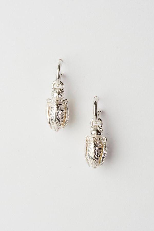 Bee Drop Earrings on Hoops with Articulated Wings