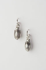 Bee Drop Earrings on Hoops with Articulated Wings