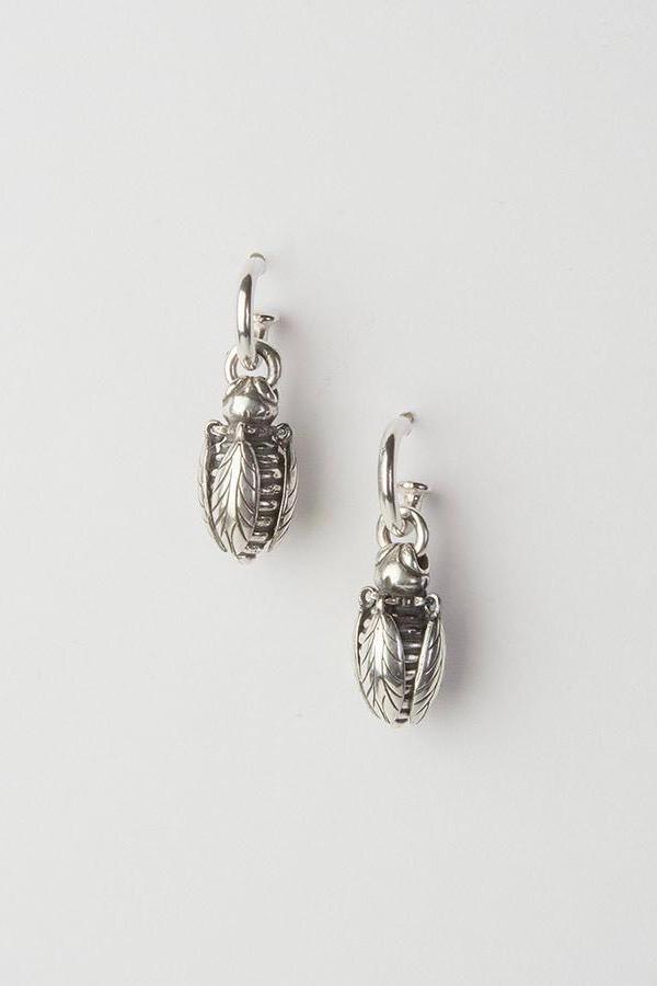 Bee Drop Earrings on Hoops with Articulated Wings