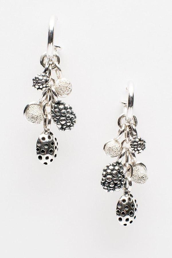 Mixed Pod Cluster Drop Earrings