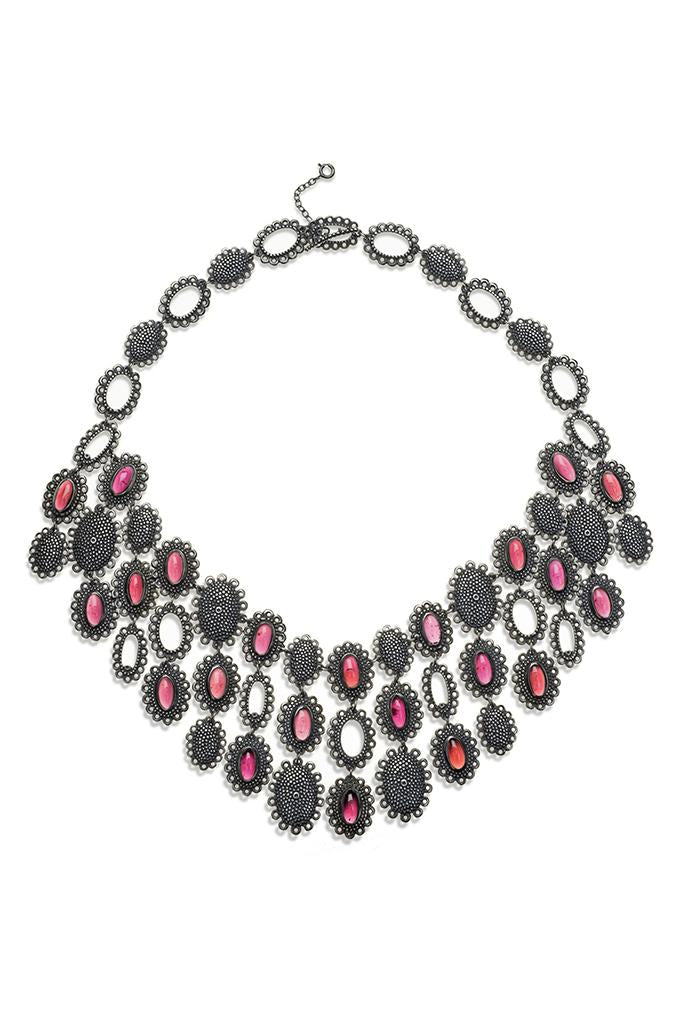 Garnet Baroque Collar Necklace