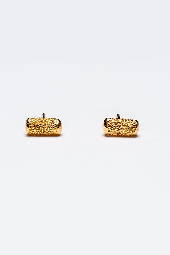 Textured Pill Stud Earrings