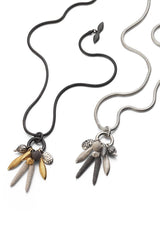 Dream Catcher Feather and Pod Cluster Pendant Necklace