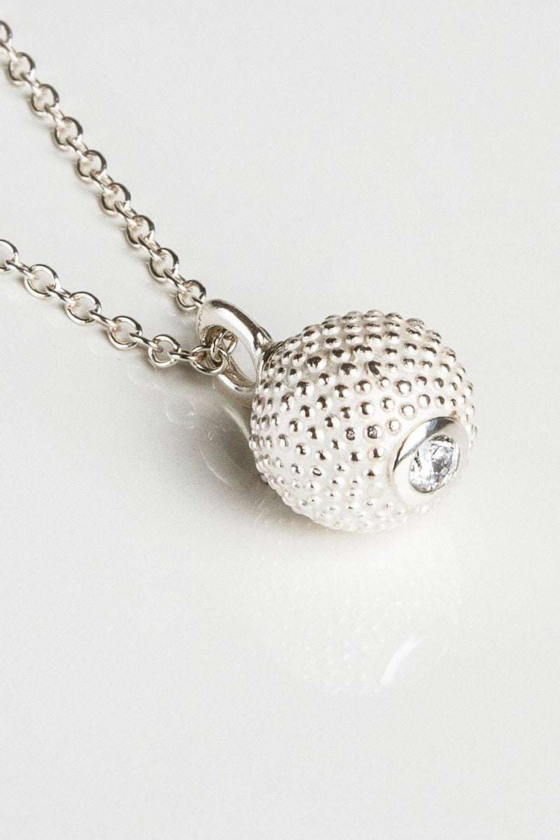 April Cubic Zirconia Birthstone Ball and Chain Pendant Necklace