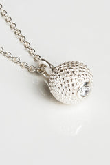 April Diamond Birthstone Ball and Chain Pendant Necklace