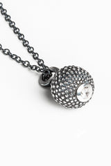 April Diamond Birthstone Ball and Chain Pendant Necklace