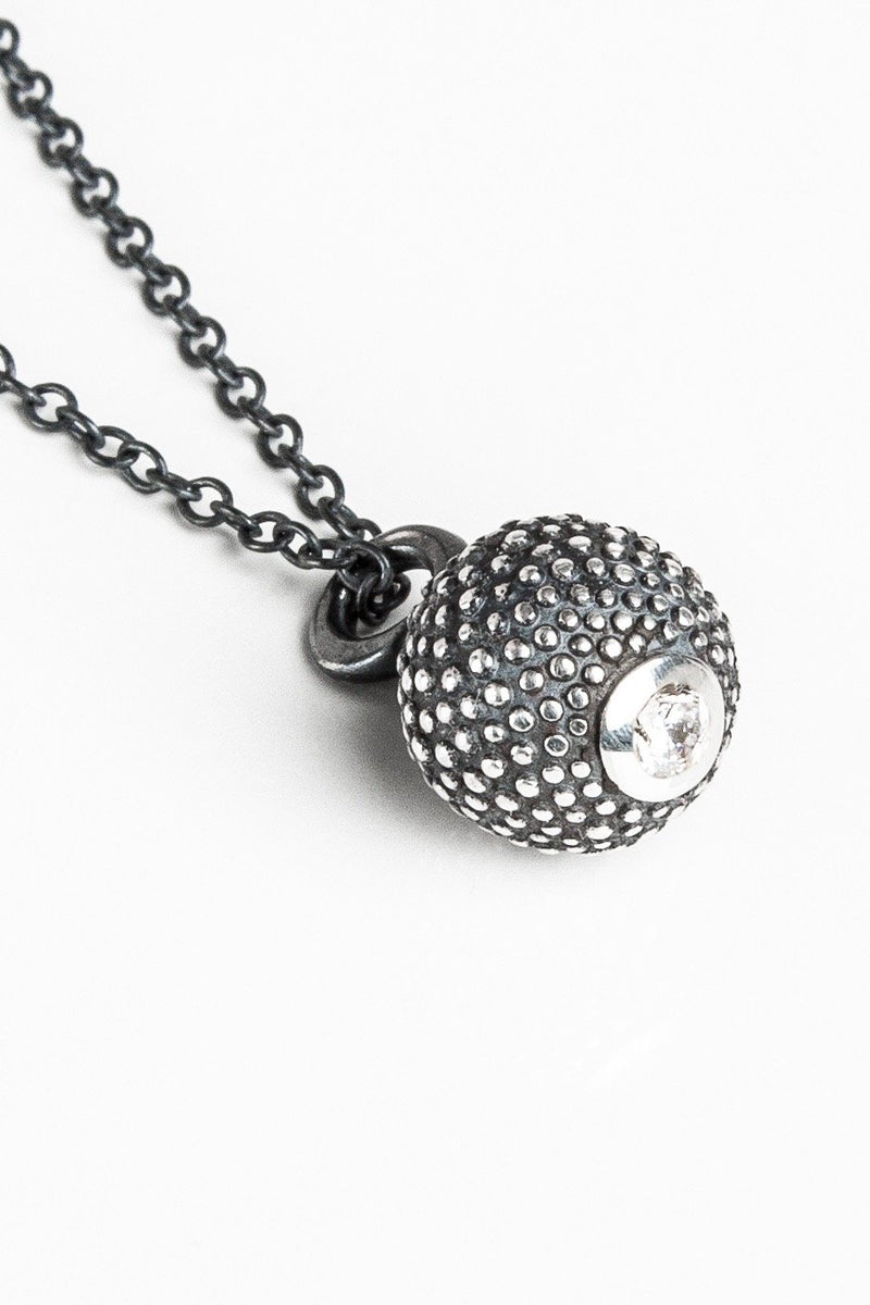 April Cubic Zirconia Birthstone Ball and Chain Pendant Necklace