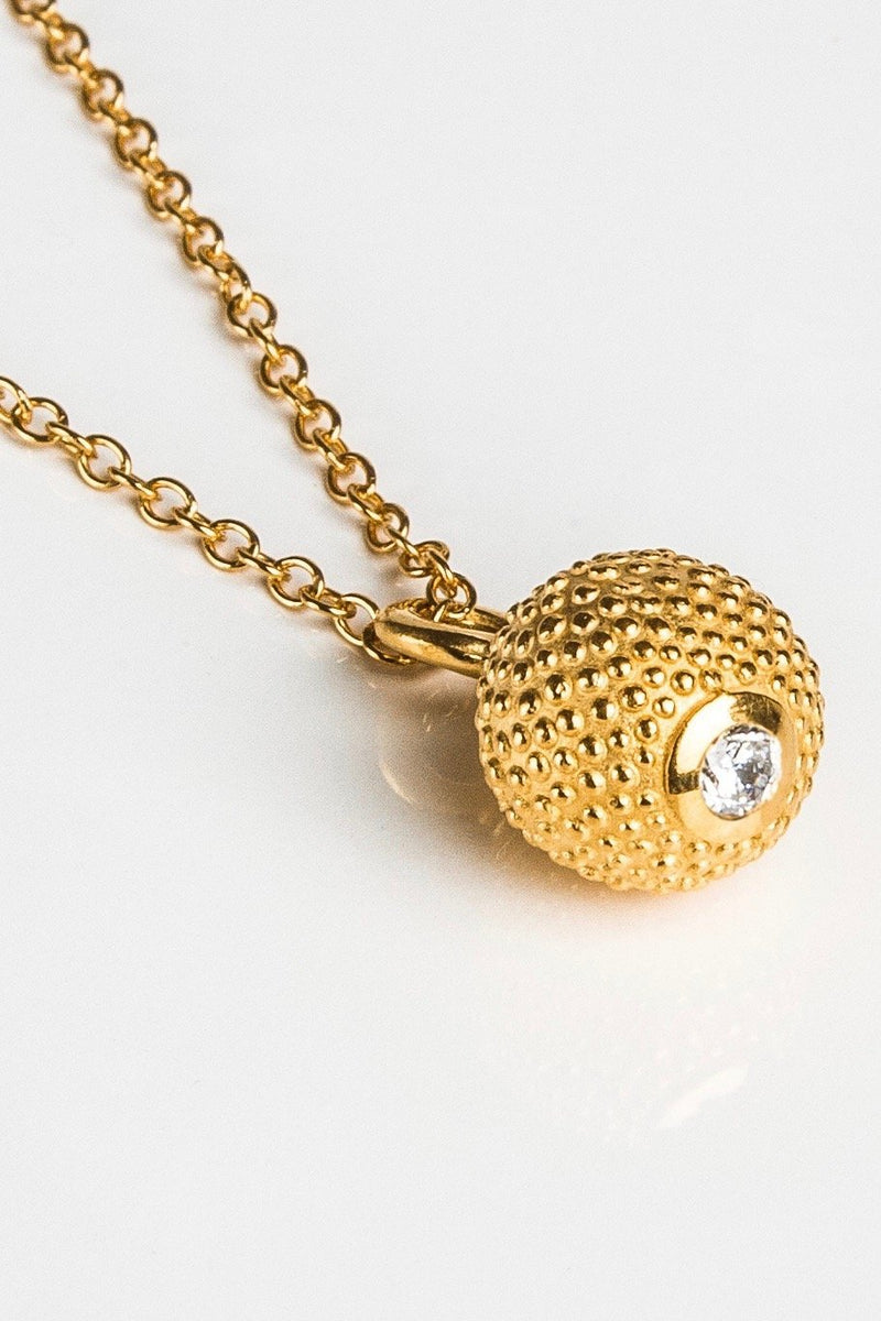 April Diamond Birthstone Ball and Chain Pendant Necklace