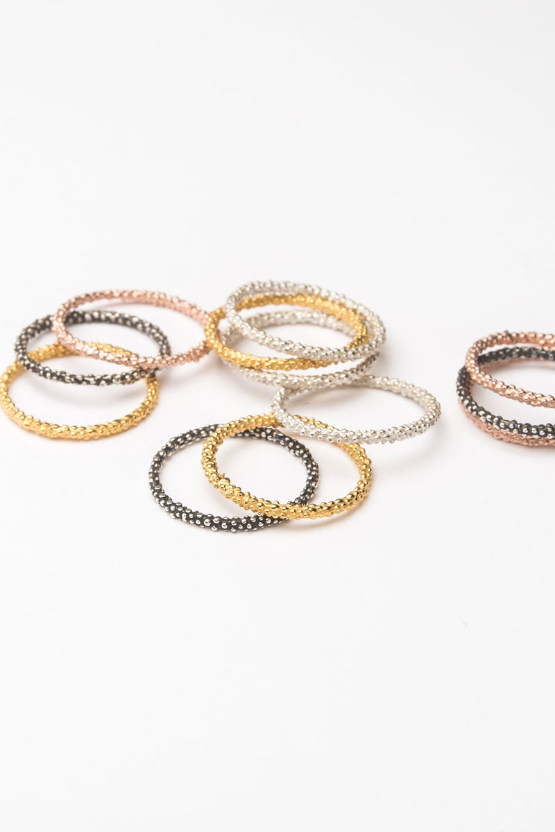 Midi Bobbled Stacking Rings