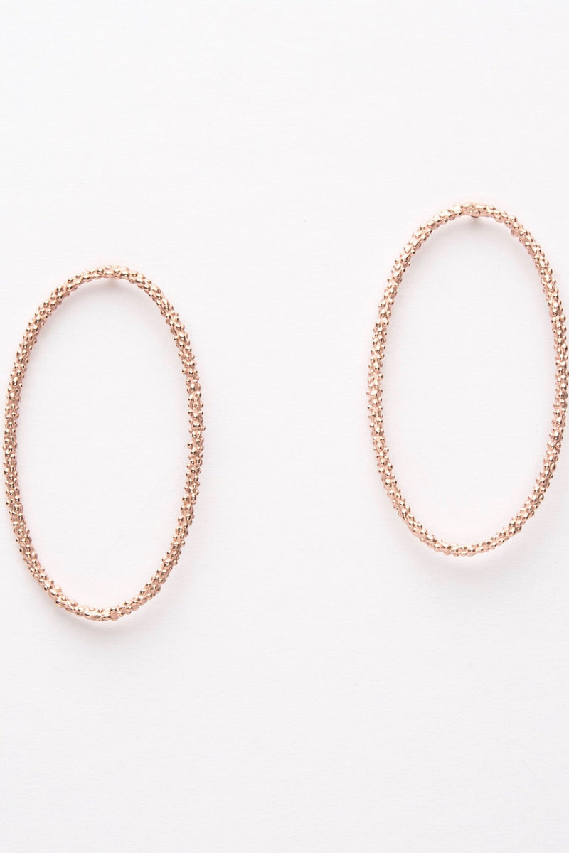Oval Bobbled Hoop Drop Earrings