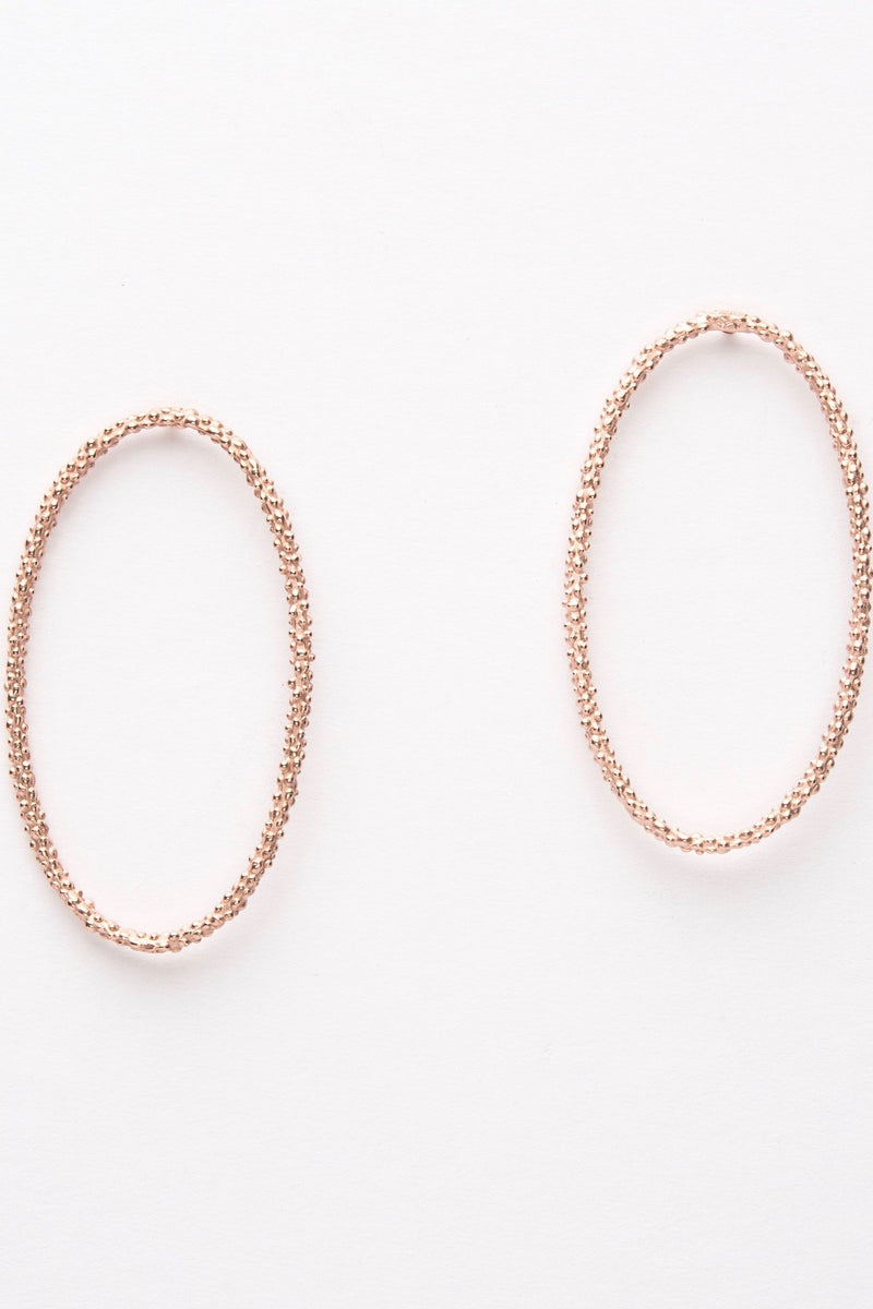 Oval Bobbled Hoop Drop Earrings