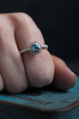 November Swiss Blue Topaz Bobbled Pollen Stacking Ring