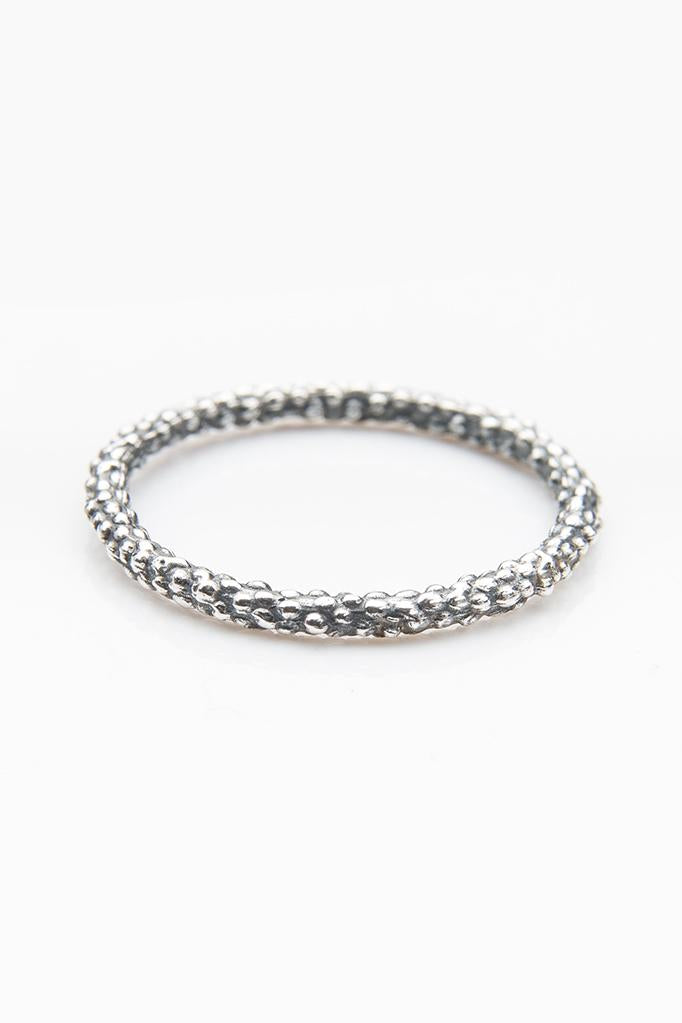 My Midi Bobbled Stacking Rings in oxidised silver