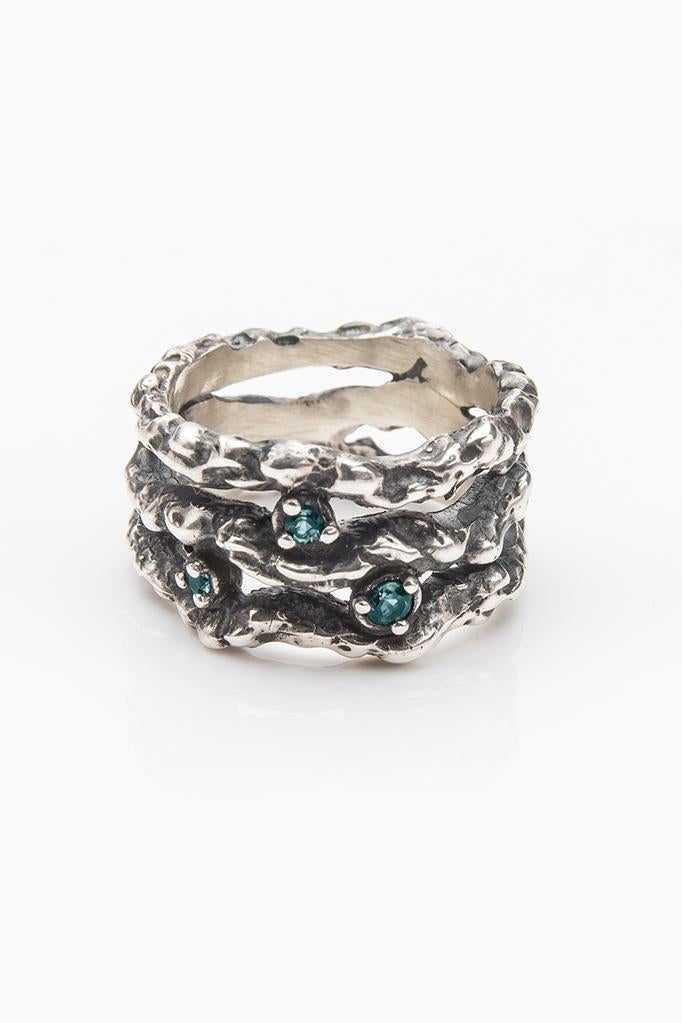 Branch Ring with Tourmalines