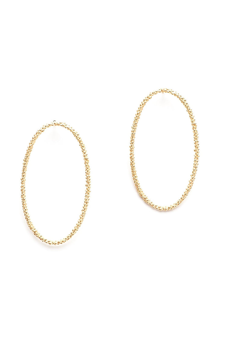 Oval Bobbled Hoop Drop Earrings