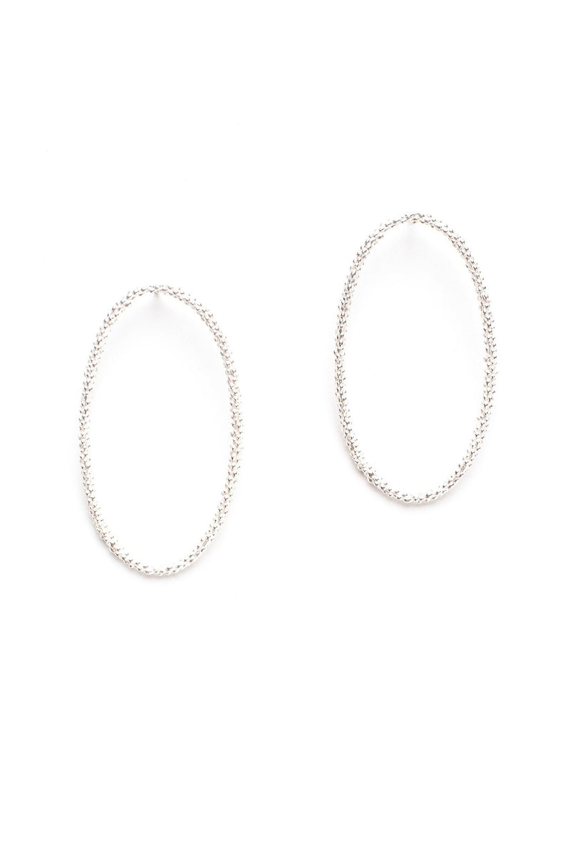 Oval Bobbled Hoop Drop Earrings