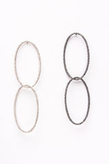 Double Oval Bobbled Hoop Drop Earrings