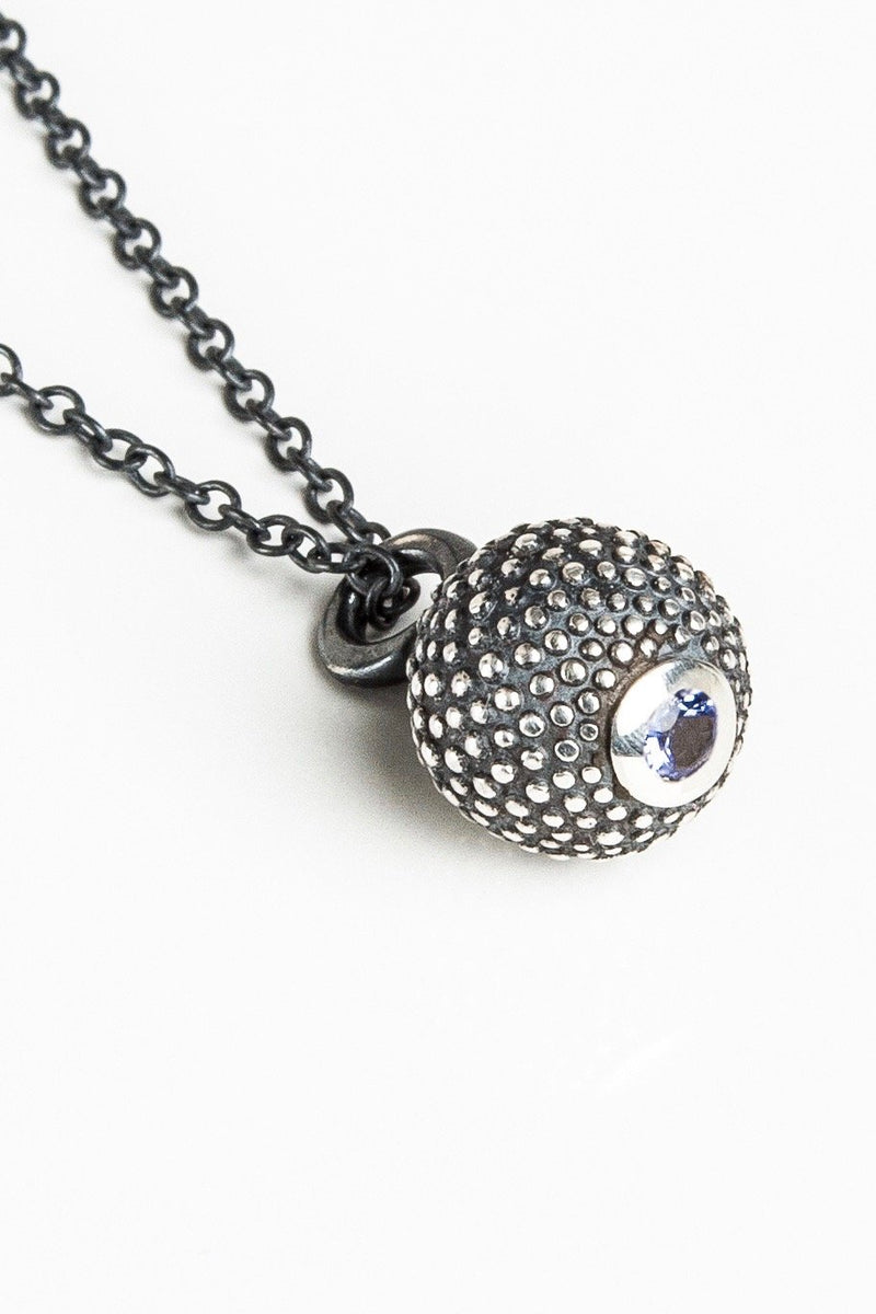 December Tanzanite Birthstone Ball and Chain Pendant Necklace