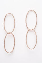 Double Oval Bobbled Hoop Drop Earrings