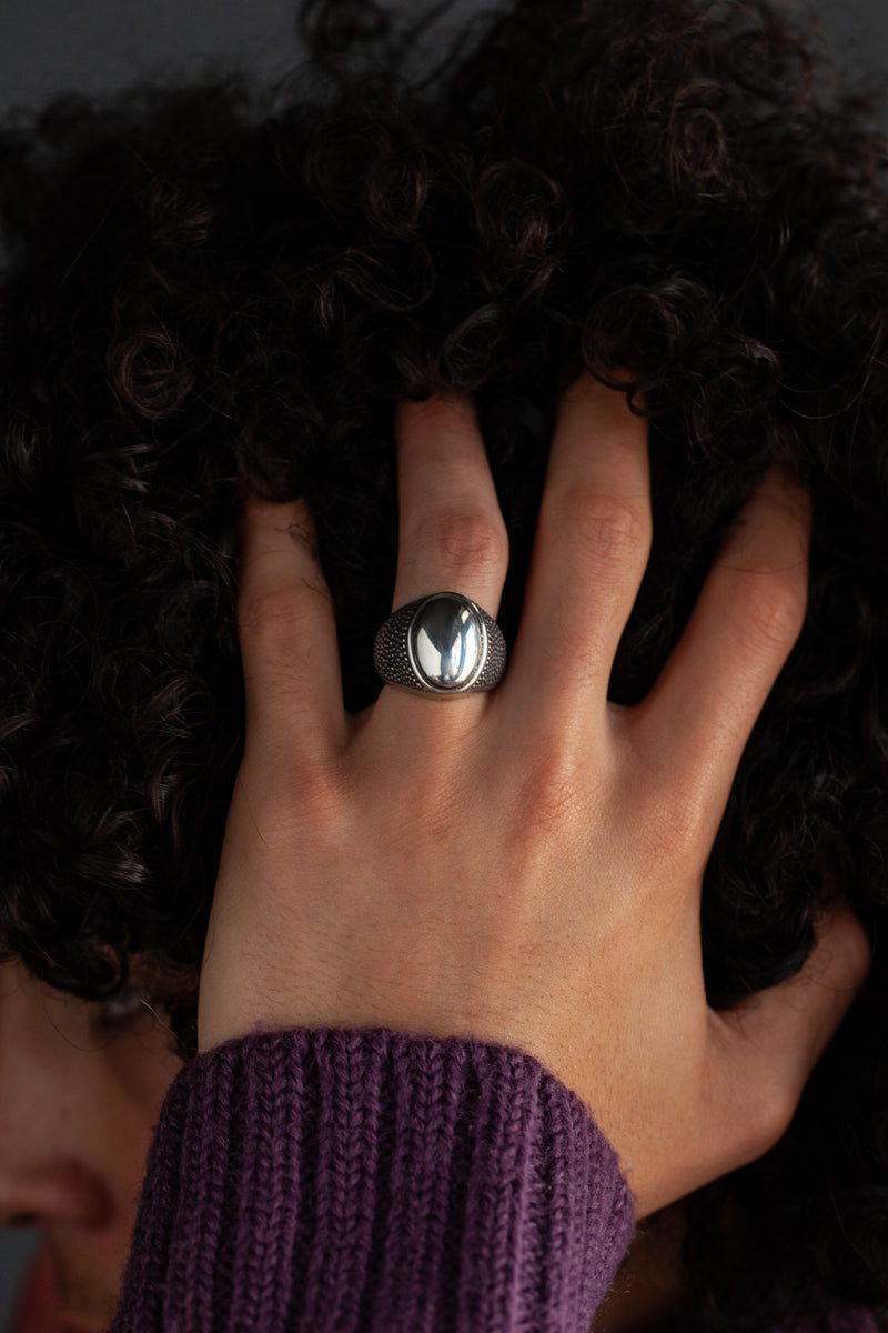 Spotted Oval Signet Ring