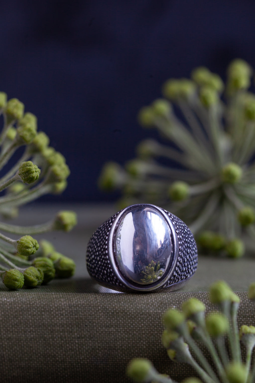 Oversized Spotted Oval Signet Ring Catherine Hills Jewellery