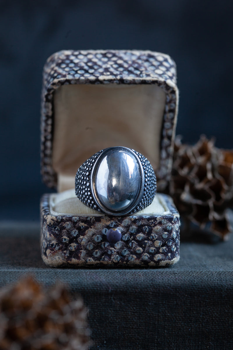 Spotted Oval Signet Ring