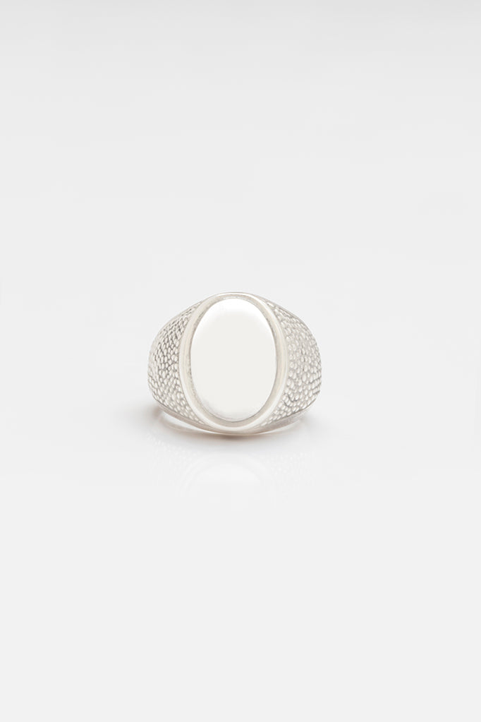 Oversized Spotted Oval Signet Ring
