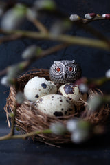 Owl Ring with Madeira Citrines