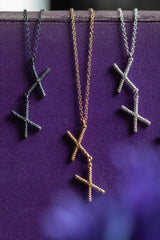 Trio of my Kiss Cross Pendants formed from a pair of linked crosses or kisses can be worn at two lengths