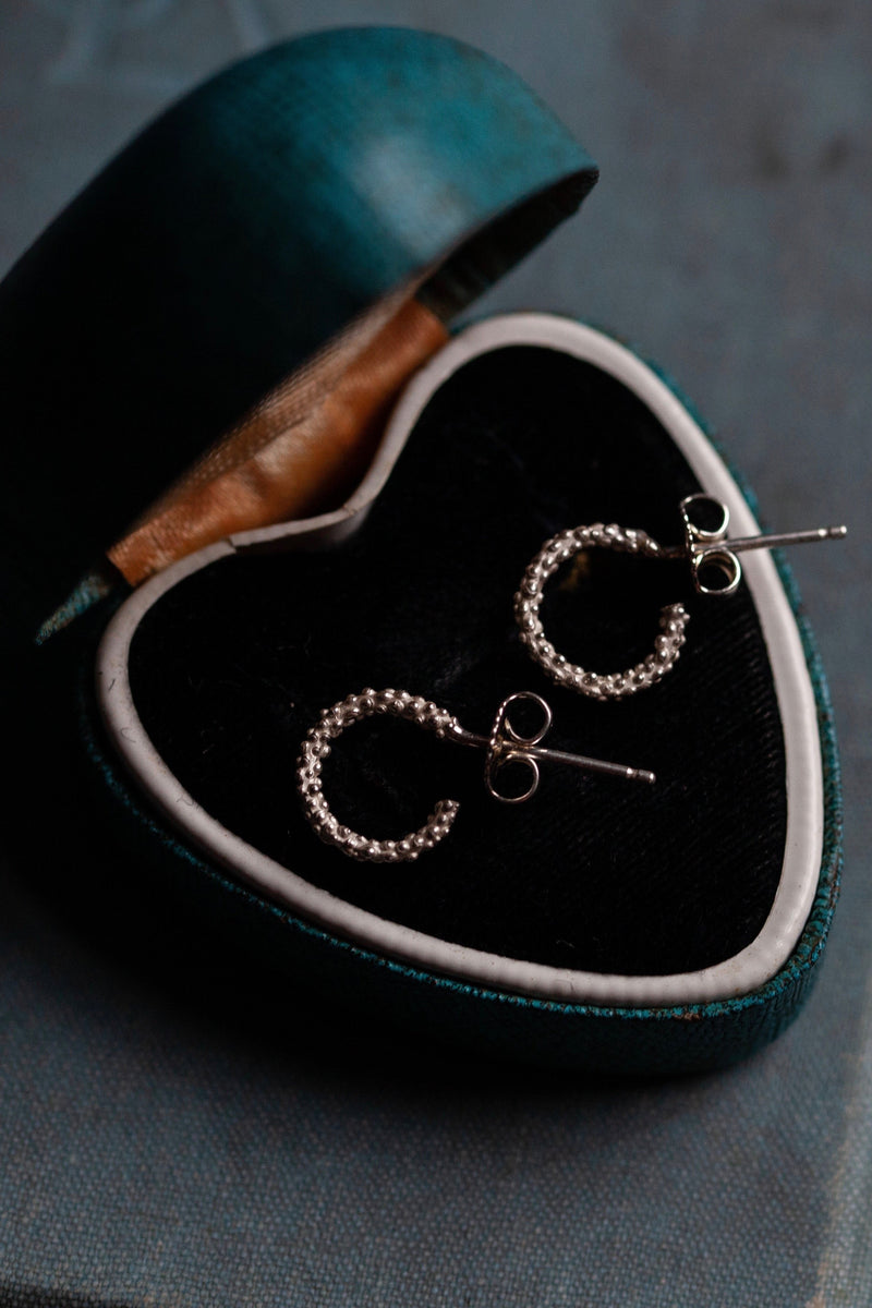 My Teeny Tiny Bobbled Hoops are embellished with a bobble texture and fit round the ear lobe