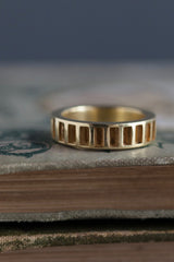 My understated Window Box ring in gold plated silver is made from traditional eternity ring settings