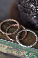 My 9ct Gold Midi Bobbled Stacking rings are versatile highly textured medium rings make great wedding bands