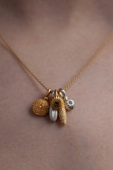 Five Pollen Charm Cluster Pendant Necklace