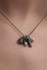 Five Pollen Charm Cluster Pendant Necklace
