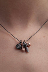 Five Pollen Charm Cluster Pendant Necklace