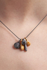 Five Pollen Charm Cluster Pendant Necklace