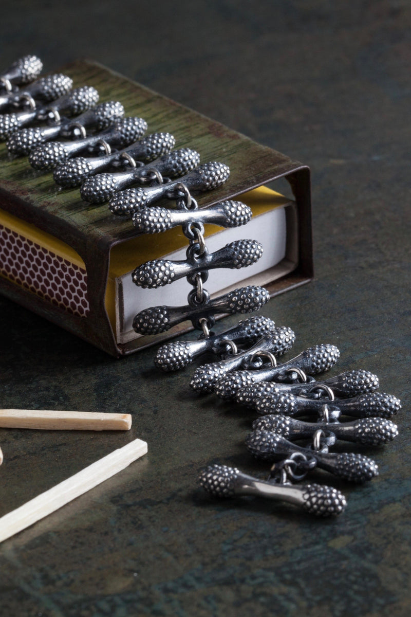 My Spot the Matchstick Bracelet is formed from small 'matchstick' bars decorated with my signature bobble texture