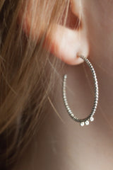 My Bubble Hoop Earrings have a bobbled texture and three small loop details along the base
