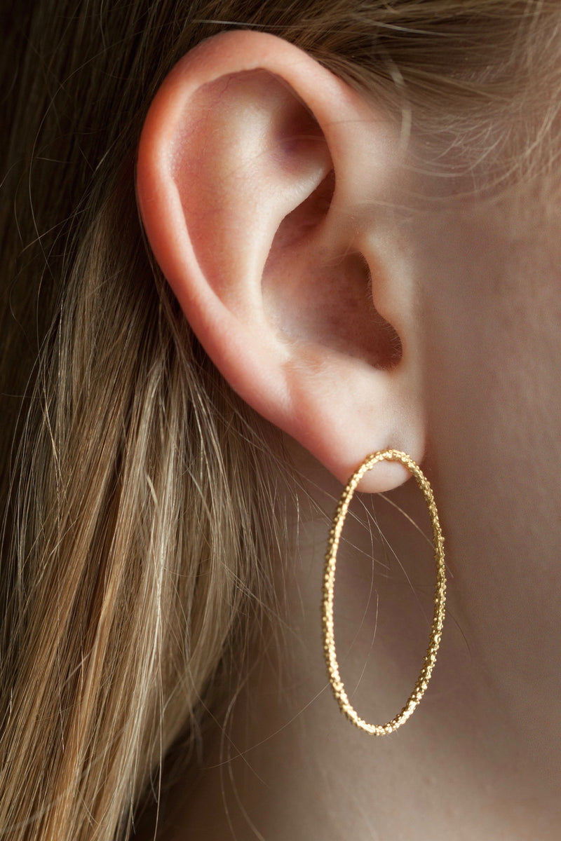 My Oval Hoop Drop Earrings are simple oval hoops in silver, oxidised silver, rose and yellow gold plated silver