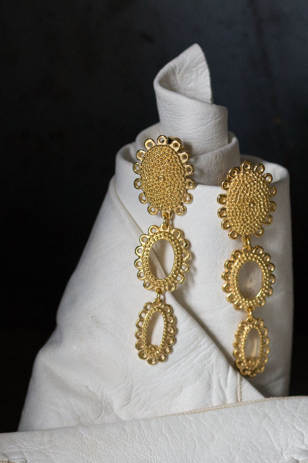 Large Baroque 3 Part Drop Earrings