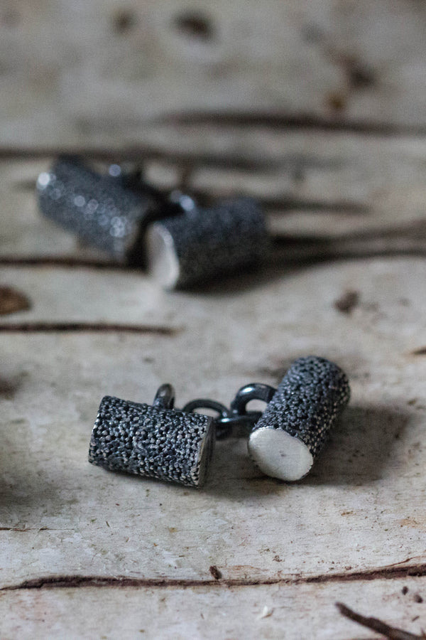 My Textured Barrel cufflinks are textured and finished with a hallmark on one end and joined with a link chain