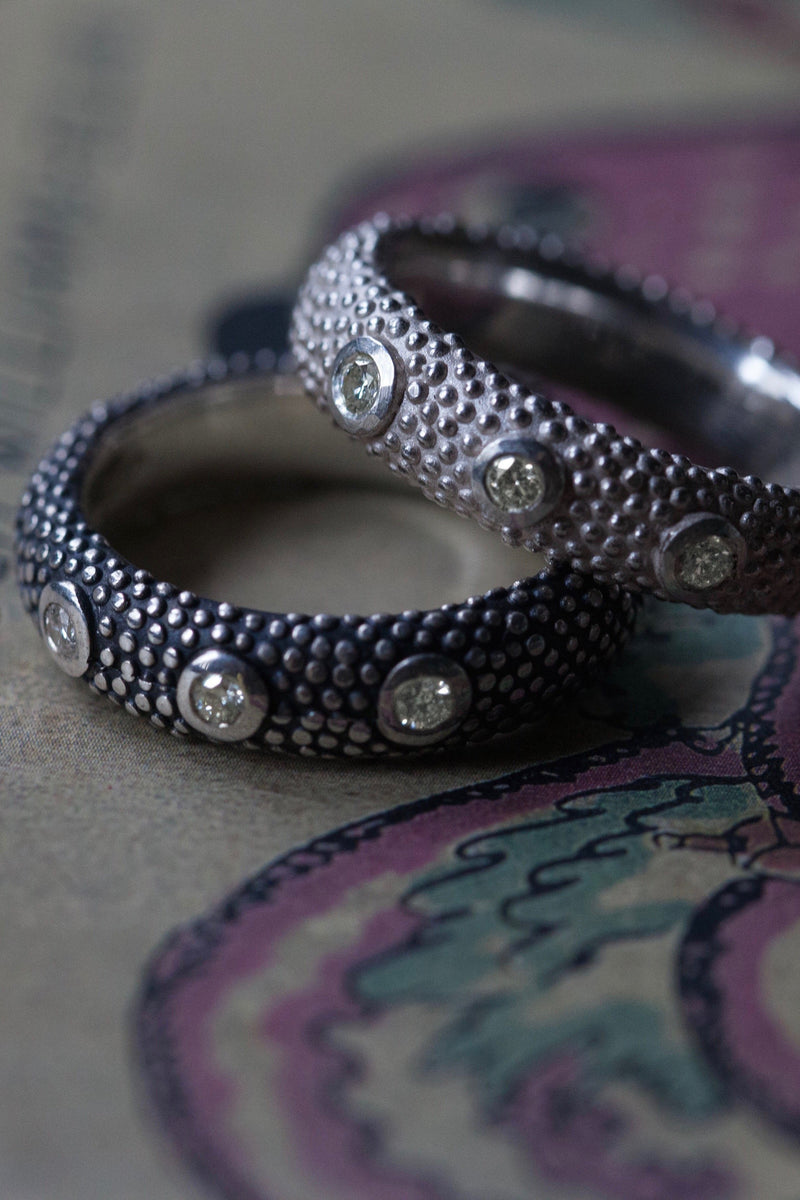 My quirky Diamond Octopus Ring is decorated with my bobble texture and 3 small diamonds