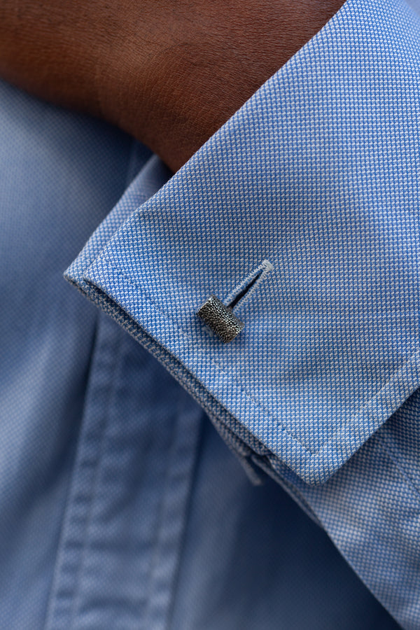 Textured Barrel Chain Link Cufflinks