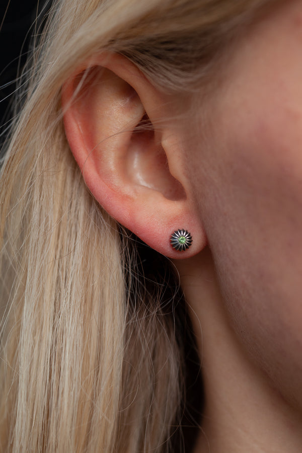 October Green Tourmaline Birthstone Satsuma Studs