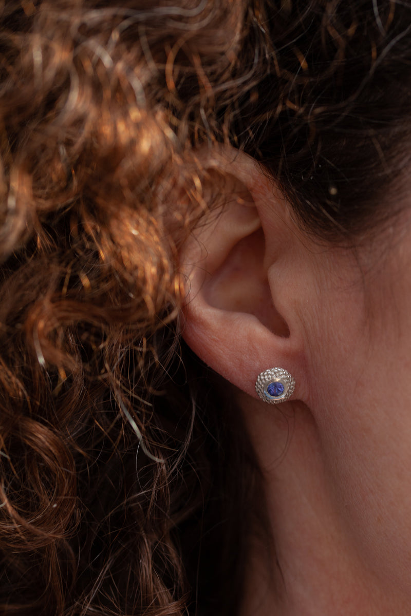 December Tanzanite Bobbled Pollen Stud Earrings