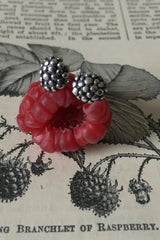 My Small Raspberry Stud Earrings are decorated with the bobbled texture of raspberries