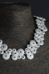 My Urchin Necklace features textured silver rounds in silver