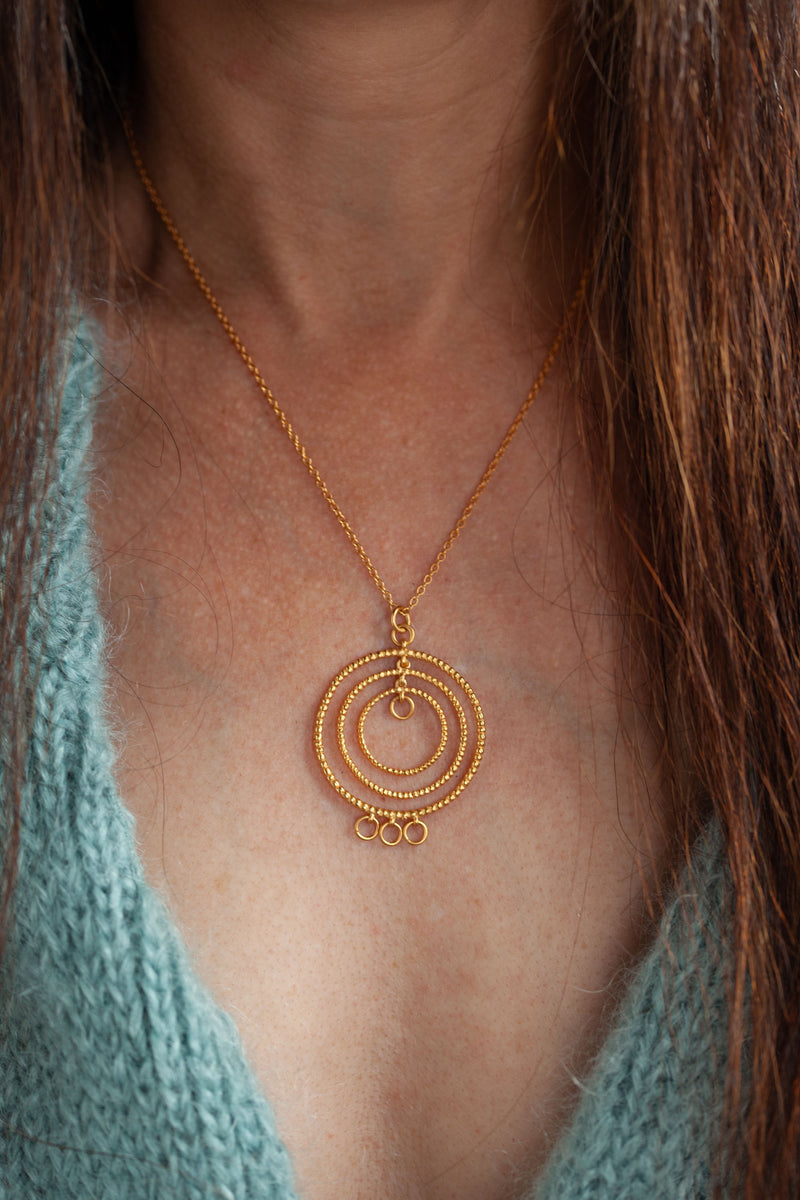 Bubble Hula Hoop Pendant Necklace