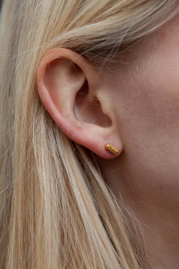 Textured Pill Stud Earrings