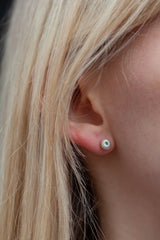 March Aquamarine Birthstone Satsuma Studs